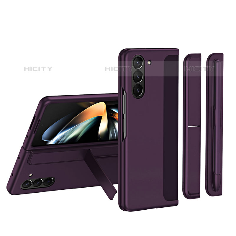 Coque Plastique Mat Protection Integrale 360 Degres Avant et Arriere Etui Housse QH1 pour Samsung Galaxy Z Fold5 5G Violet Plus