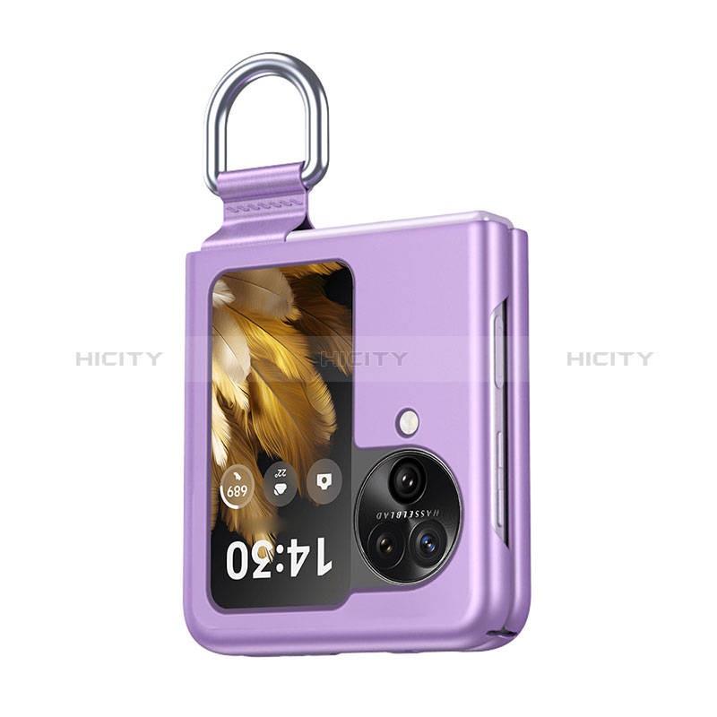 Coque Plastique Mat Protection Integrale 360 Degres Avant et Arriere Etui Housse QH2 pour Oppo Find N3 Flip 5G Violet Plus