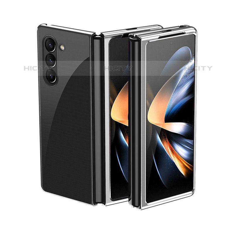 Coque Plastique Mat Protection Integrale 360 Degres Avant et Arriere Etui Housse QH2 pour Samsung Galaxy Z Fold5 5G Argent Plus