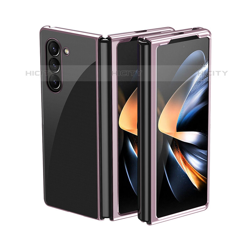 Coque Plastique Mat Protection Integrale 360 Degres Avant et Arriere Etui Housse QH2 pour Samsung Galaxy Z Fold5 5G Or Rose Plus