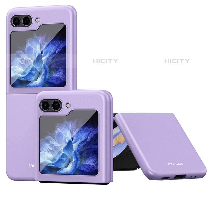 Coque Plastique Mat Protection Integrale 360 Degres Avant et Arriere Etui Housse QH4 pour Samsung Galaxy Z Flip5 5G Violet Plus