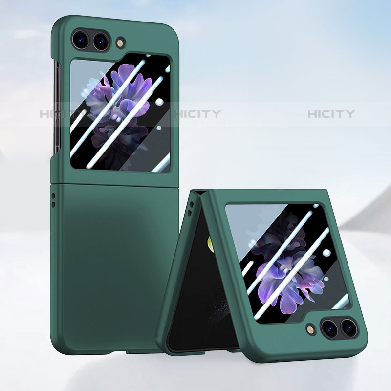 Coque Plastique Mat Protection Integrale 360 Degres Avant et Arriere Etui Housse SD1 pour Samsung Galaxy Z Flip5 5G Vert Plus