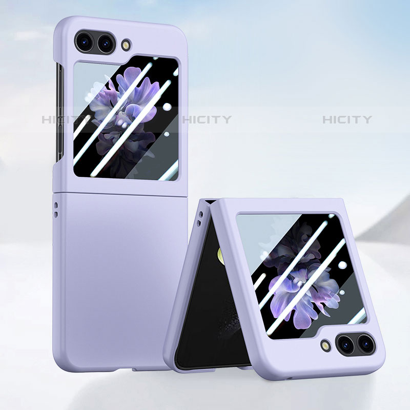 Coque Plastique Mat Protection Integrale 360 Degres Avant et Arriere Etui Housse SD1 pour Samsung Galaxy Z Flip5 5G Violet Plus