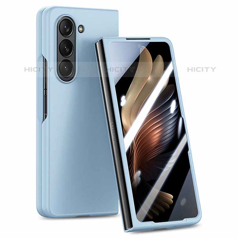 Coque Plastique Mat Protection Integrale 360 Degres Avant et Arriere Etui Housse SD1 pour Samsung Galaxy Z Fold5 5G Bleu Clair Plus