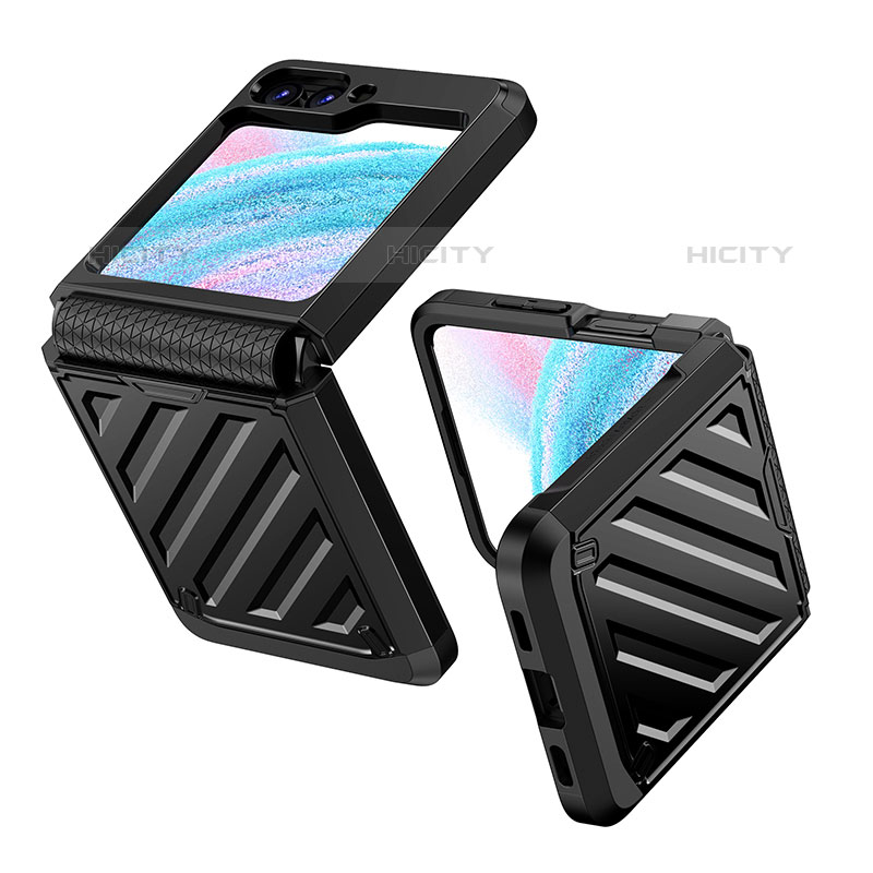 Coque Plastique Mat Protection Integrale 360 Degres Avant et Arriere Etui Housse Z01L pour Samsung Galaxy Z Flip5 5G Noir Plus