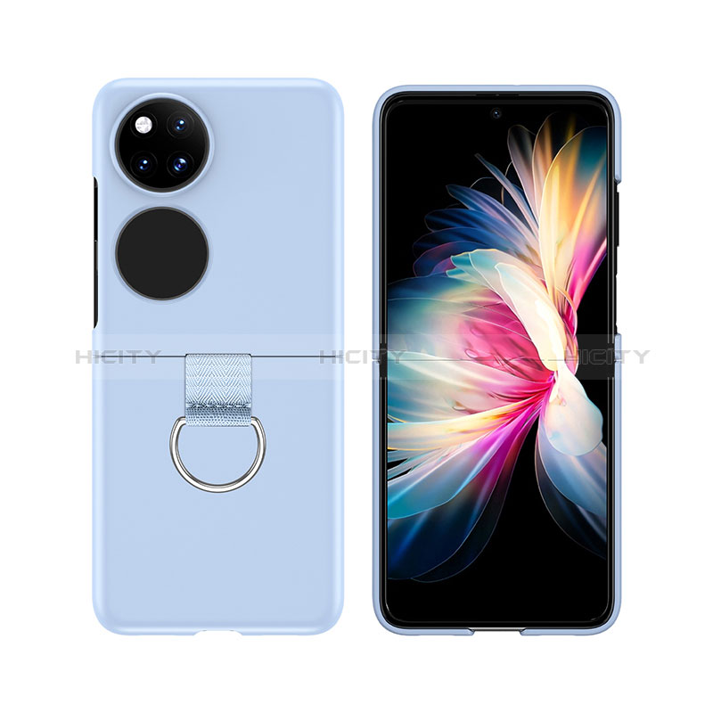 Coque Plastique Mat Protection Integrale 360 Degres Avant et Arriere Etui Housse Z02L pour Huawei P50 Pocket Bleu Ciel Plus