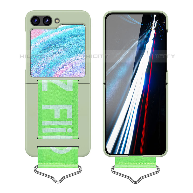 Coque Plastique Mat Protection Integrale 360 Degres Avant et Arriere Etui Housse Z02L pour Samsung Galaxy Z Flip5 5G Pastel Vert Plus