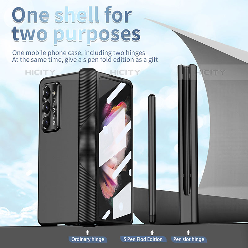 Coque Plastique Mat Protection Integrale 360 Degres Avant et Arriere Etui Housse Z02L pour Samsung Galaxy Z Fold5 5G Plus