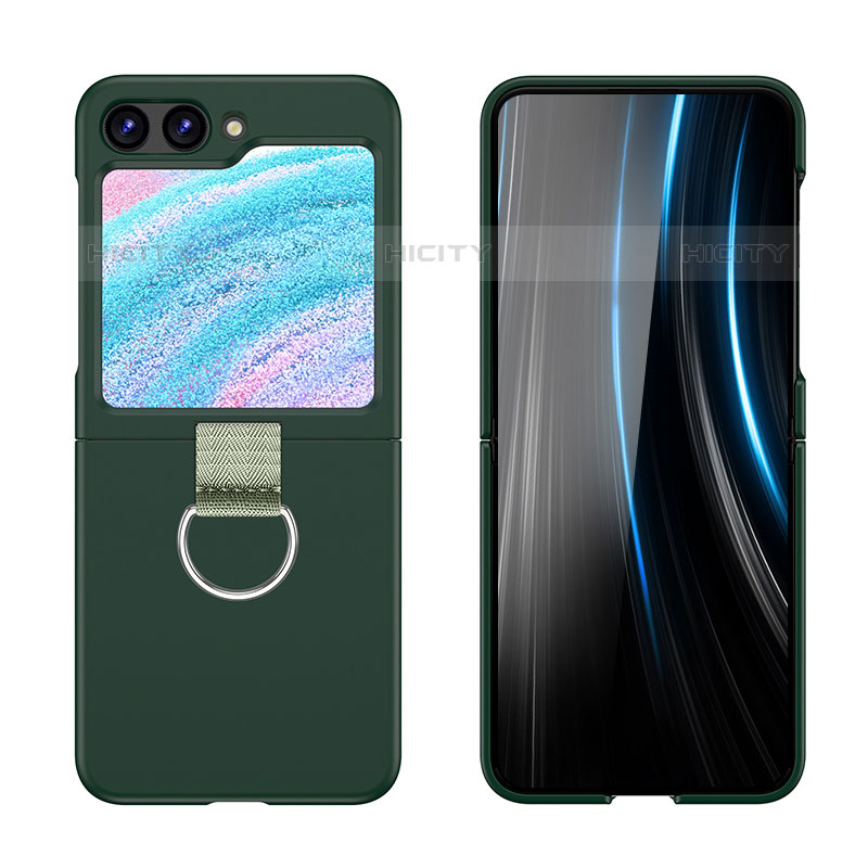 Coque Plastique Mat Protection Integrale 360 Degres Avant et Arriere Etui Housse Z03L pour Samsung Galaxy Z Flip5 5G Vert Plus