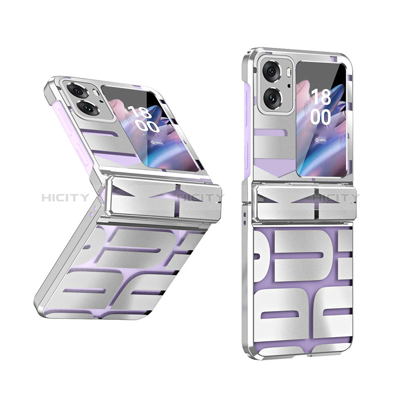 Coque Plastique Mat Protection Integrale 360 Degres Avant et Arriere Etui Housse ZL1 pour Oppo Find N2 Flip 5G Argent Plus