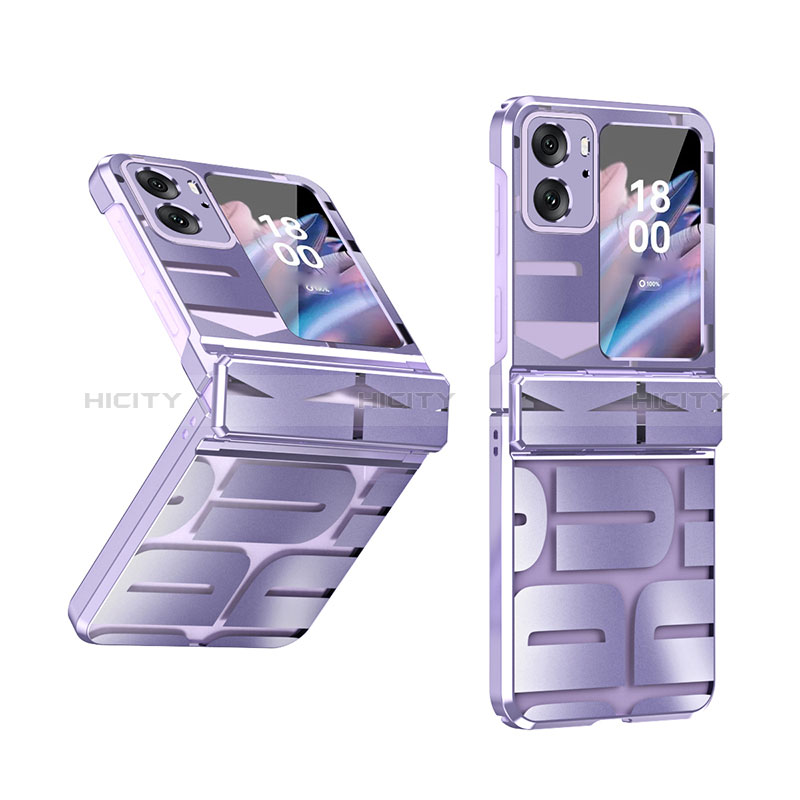 Coque Plastique Mat Protection Integrale 360 Degres Avant et Arriere Etui Housse ZL1 pour Oppo Find N2 Flip 5G Violet Plus
