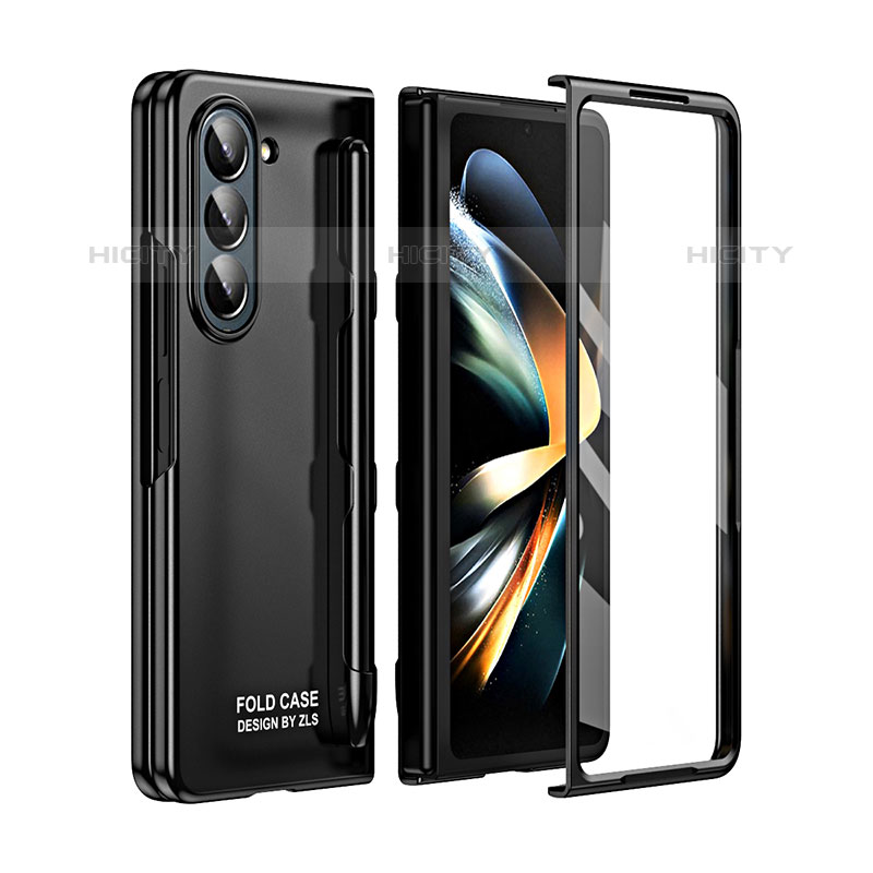 Coque Plastique Mat Protection Integrale 360 Degres Avant et Arriere Etui Housse ZL1 pour Samsung Galaxy Z Fold5 5G Noir Plus