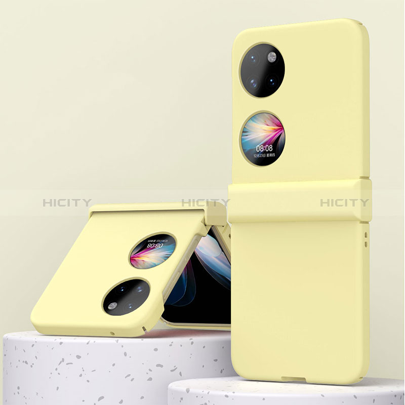 Coque Plastique Mat Protection Integrale 360 Degres Avant et Arriere Etui Housse ZL3 pour Huawei P60 Pocket Jaune Plus