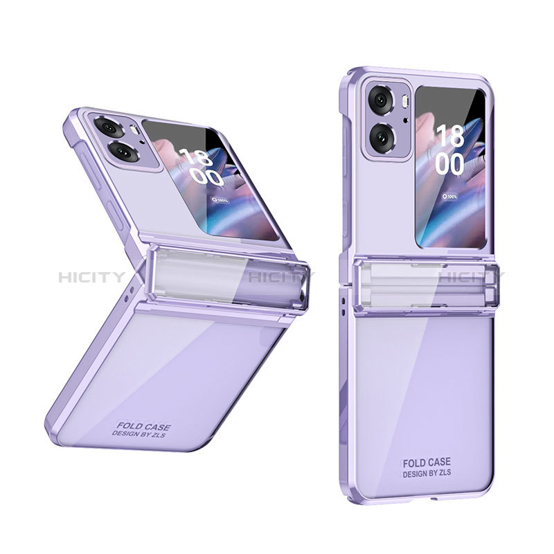 Coque Plastique Mat Protection Integrale 360 Degres Avant et Arriere Etui Housse ZL3 pour Oppo Find N2 Flip 5G Violet Plus