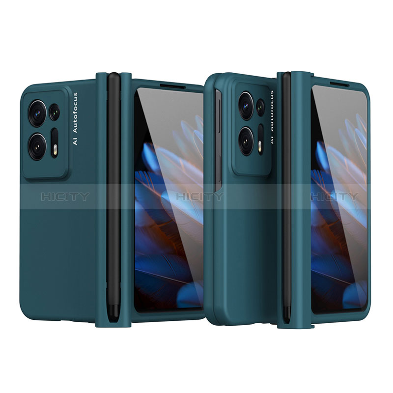 Coque Plastique Mat Protection Integrale 360 Degres Avant et Arriere Etui Housse ZL4 pour Oppo Find N2 5G Vert Plus