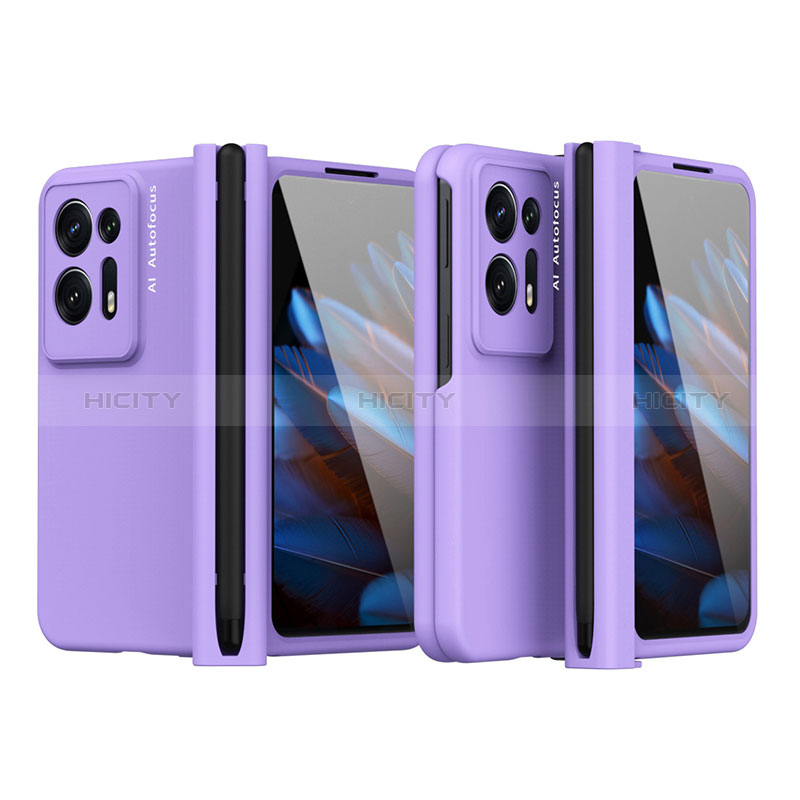 Coque Plastique Mat Protection Integrale 360 Degres Avant et Arriere Etui Housse ZL4 pour Oppo Find N2 5G Violet Plus