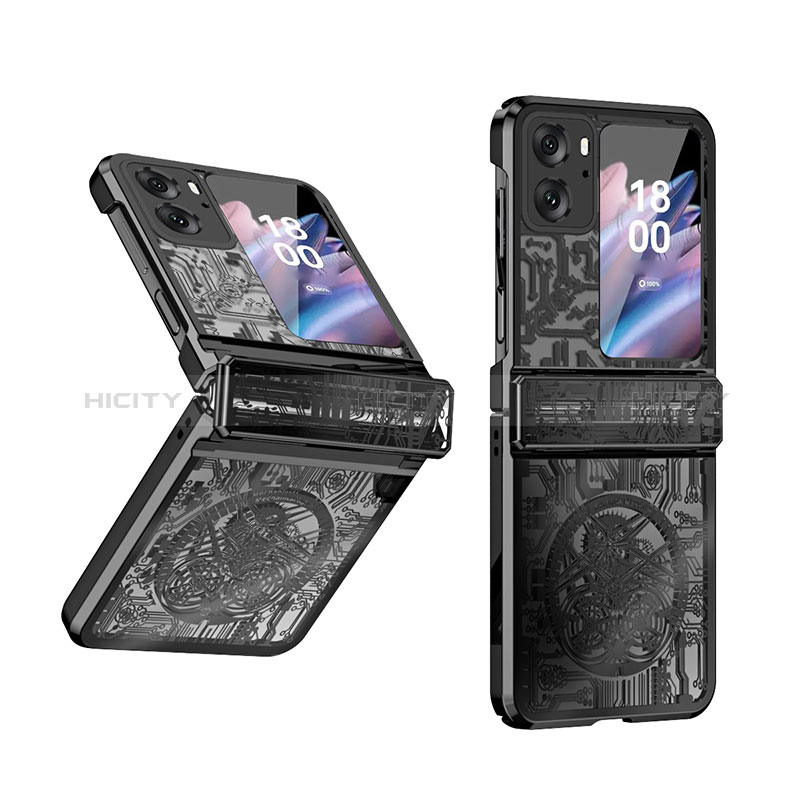 Coque Plastique Mat Protection Integrale 360 Degres Avant et Arriere Etui Housse ZL4 pour Oppo Find N2 Flip 5G Noir Plus