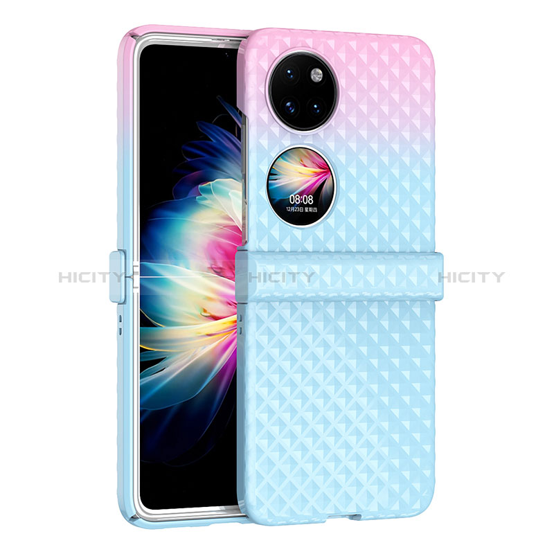 Coque Plastique Mat Protection Integrale 360 Degres Avant et Arriere Etui Housse ZL5 pour Huawei P50 Pocket Bleu Plus