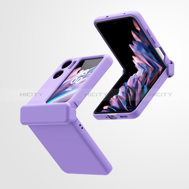 Coque Plastique Mat Protection Integrale 360 Degres Avant et Arriere Etui Housse ZL5 pour Oppo Find N2 Flip 5G Violet Plus