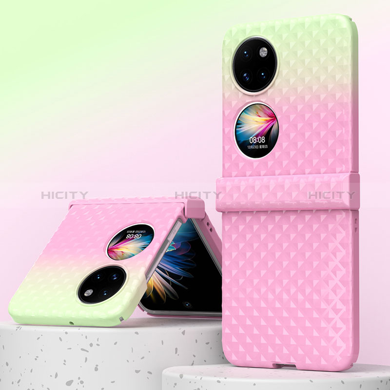 Coque Plastique Mat Protection Integrale 360 Degres Avant et Arriere Etui Housse ZL6 pour Huawei Pocket S Rose Plus