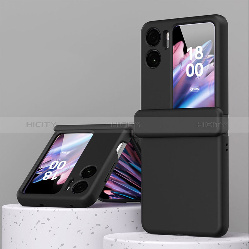 Coque Plastique Mat Protection Integrale 360 Degres Avant et Arriere Etui Housse ZL6 pour Oppo Find N2 Flip 5G Noir Plus