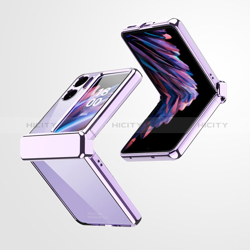 Coque Plastique Mat Protection Integrale 360 Degres Avant et Arriere Etui Housse ZL7 pour Oppo Find N2 Flip 5G Violet Plus