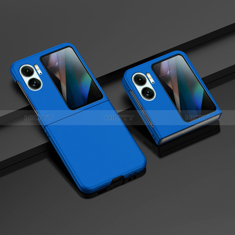 Coque Plastique Mat Protection Integrale 360 Degres Avant et Arriere Etui Housse ZL8 pour Oppo Find N2 Flip 5G Bleu Plus