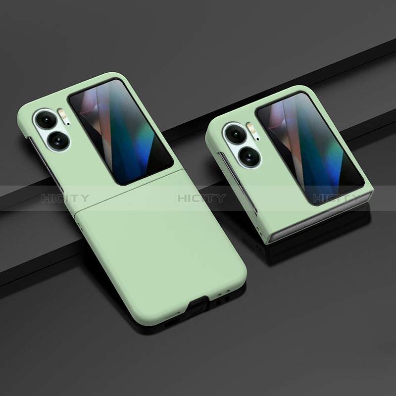 Coque Plastique Mat Protection Integrale 360 Degres Avant et Arriere Etui Housse ZL8 pour Oppo Find N2 Flip 5G Pastel Vert Plus