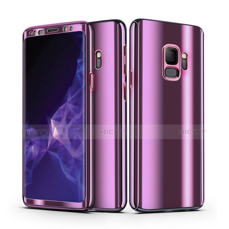 Coque Plastique Mat Protection Integrale 360 Degres Avant et Arriere Housse Etui pour Samsung Galaxy S9 Violet Plus