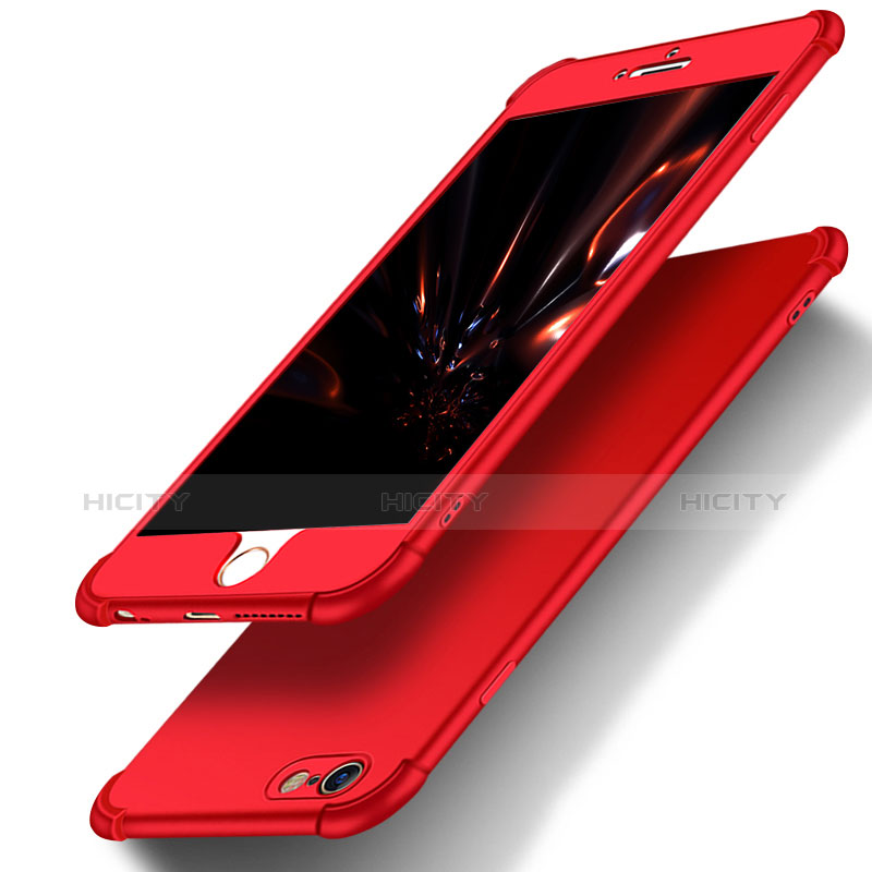 Coque Plastique Mat Protection Integrale 360 Degres Avant et Arriere M01 pour Apple iPhone 6 Plus Rouge Plus