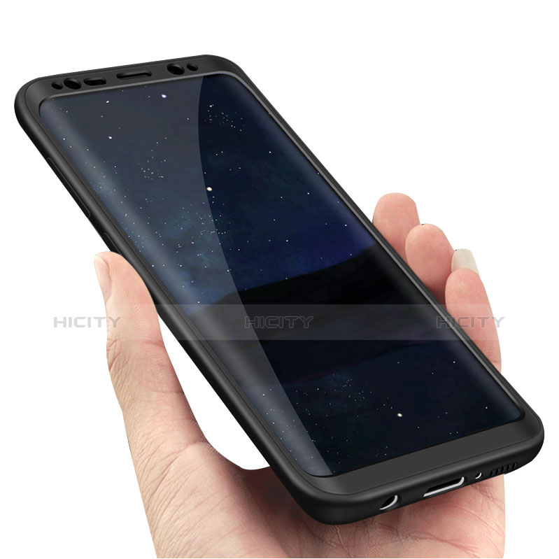 Coque Plastique Mat Protection Integrale 360 Degres Avant et Arriere M02 pour Samsung Galaxy S8 Plus Noir Plus