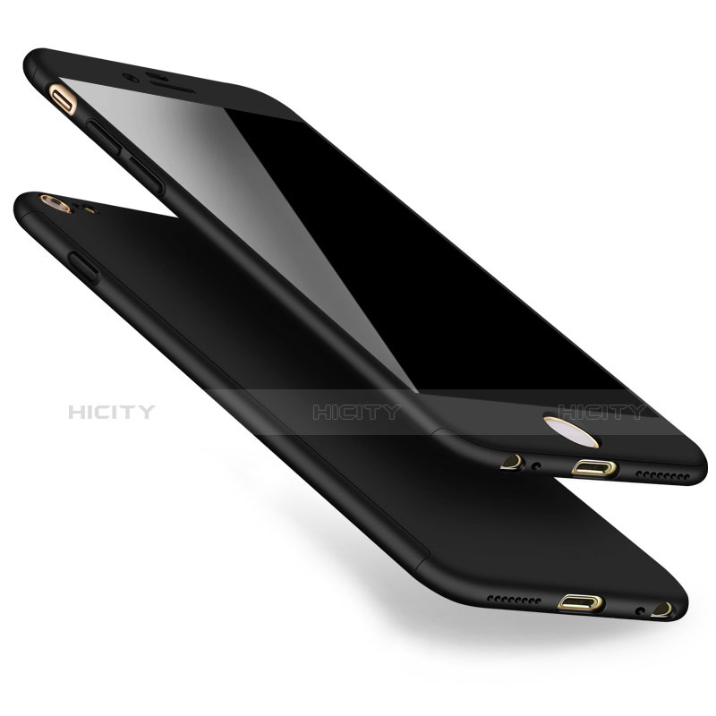 Coque Plastique Mat Protection Integrale 360 Degres Avant et Arriere pour Apple iPhone 6 Plus Noir Plus