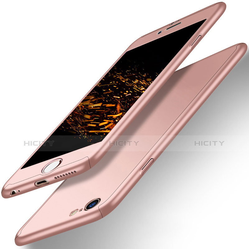 Coque Plastique Mat Protection Integrale 360 Degres Avant et Arriere pour Apple iPhone 6 Plus Or Rose Plus