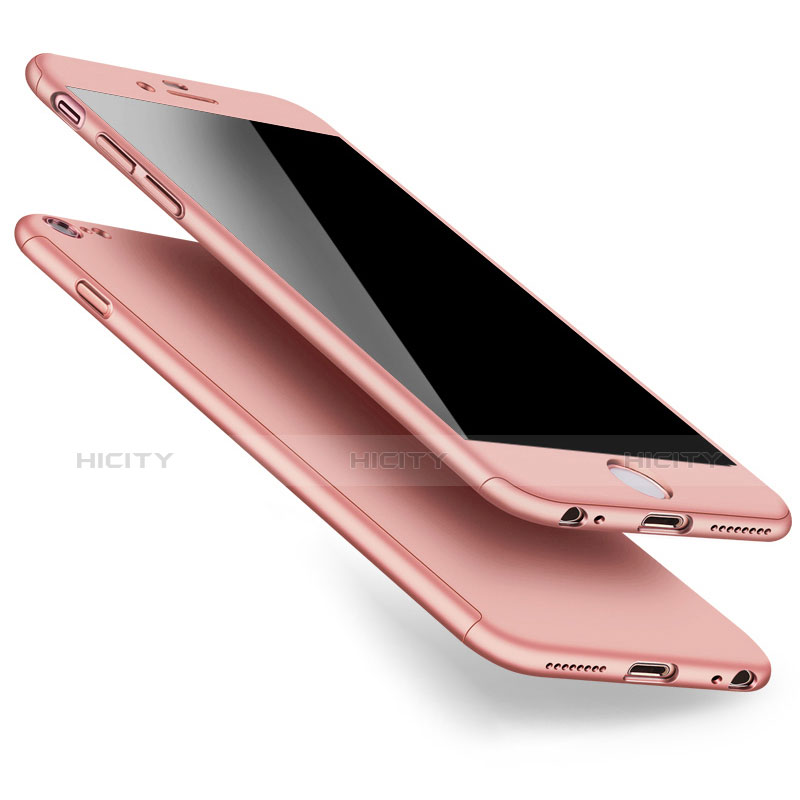 Coque Plastique Mat Protection Integrale 360 Degres Avant et Arriere pour Apple iPhone 6 Plus Or Rose Plus