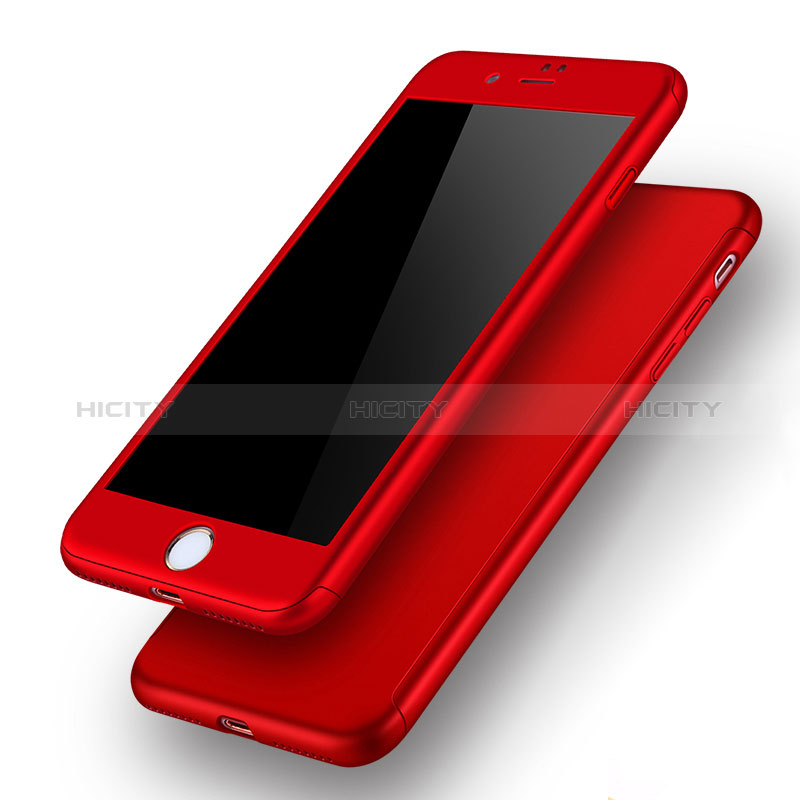 Coque Plastique Mat Protection Integrale 360 Degres Avant et Arriere Q01 pour Apple iPhone 8 Plus Rouge Plus