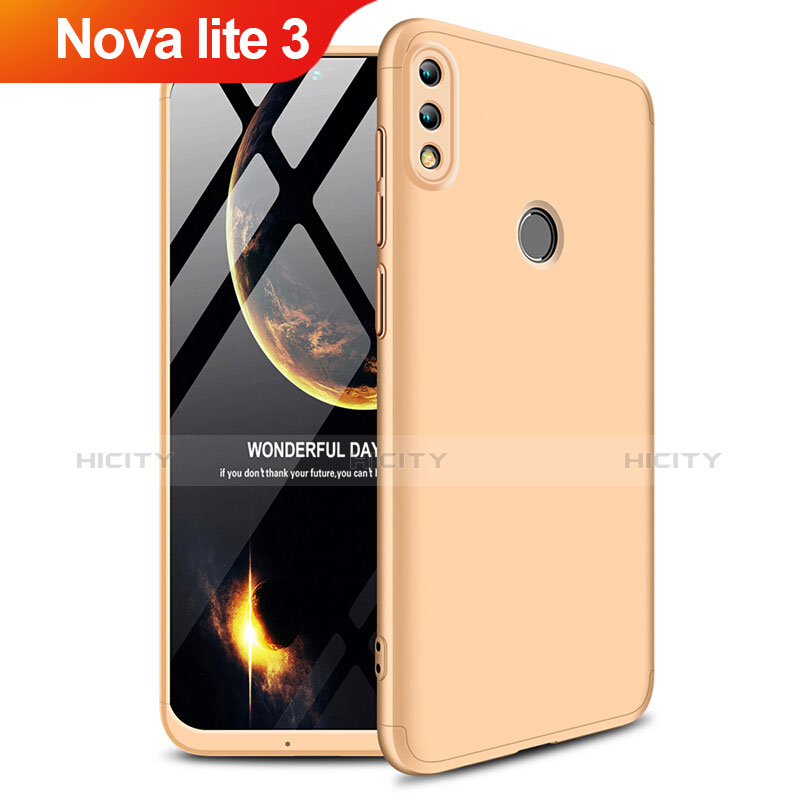 Coque Plastique Mat Protection Integrale 360 Degres Avant et Arriere Q01 pour Huawei Nova Lite 3 Or Plus