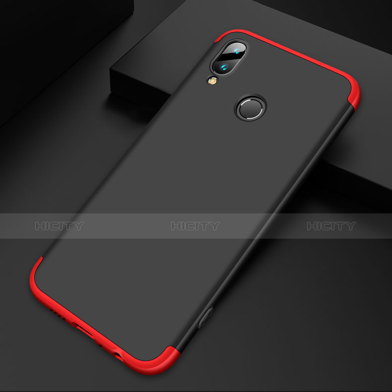 Coque Plastique Mat Protection Integrale 360 Degres Avant et Arriere Q01 pour Huawei Y9 (2019) Rouge et Noir Plus