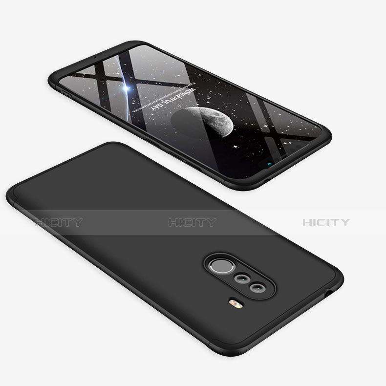 Coque Plastique Mat Protection Integrale 360 Degres Avant et Arriere Q02 pour Xiaomi Pocophone F1 Noir Plus