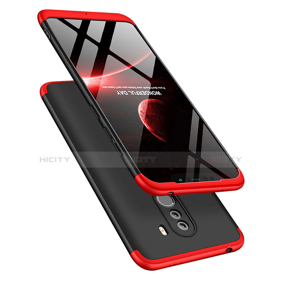 Coque Plastique Mat Protection Integrale 360 Degres Avant et Arriere Q03 pour Xiaomi Pocophone F1 Rouge et Noir Plus