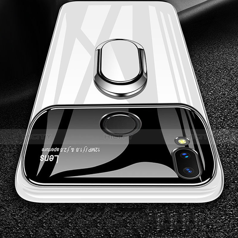 Coque Plastique Protection Integrale 360 Degres Miroir Etui Housse avec Support Bague Anneau Aimante pour Huawei P Smart+ Plus Plus