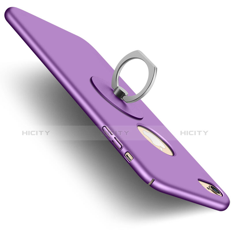 Coque Plastique Rigide avec Trou et Support Bague Anneau Mat et Support Bague Anneau pour Apple iPhone 6 Plus Violet Plus