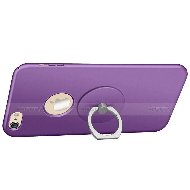 Coque Plastique Rigide avec Trou et Support Bague Anneau Mat et Support Bague Anneau pour Apple iPhone 6 Plus Violet Plus