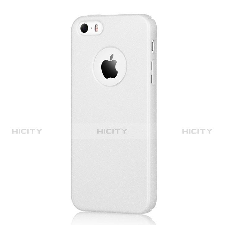 Coque Plastique Rigide avec Trou Mat pour Apple iPhone 5S Blanc Plus