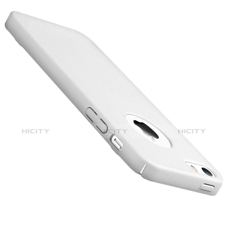 Coque Plastique Rigide avec Trou Mat pour Apple iPhone 5S Blanc Plus