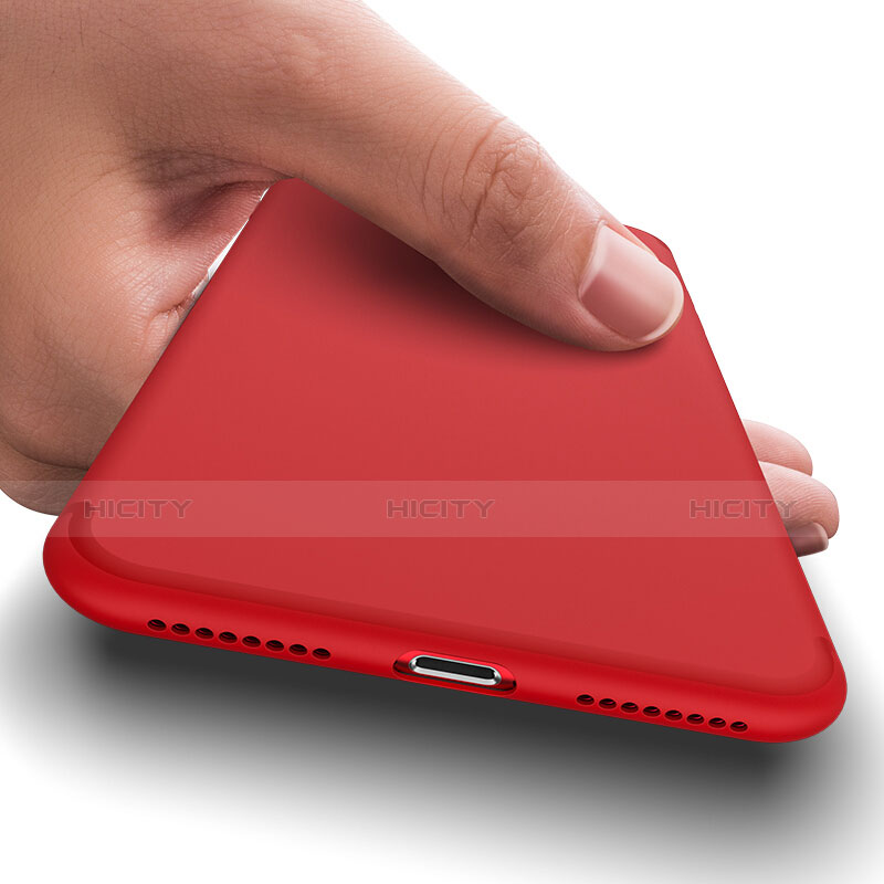 Coque Plastique Rigide avec Trou Mat pour Apple iPhone 7 Rouge Plus