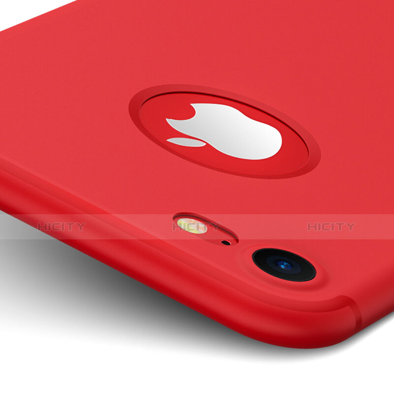 Coque Plastique Rigide avec Trou Mat pour Apple iPhone 7 Rouge Plus