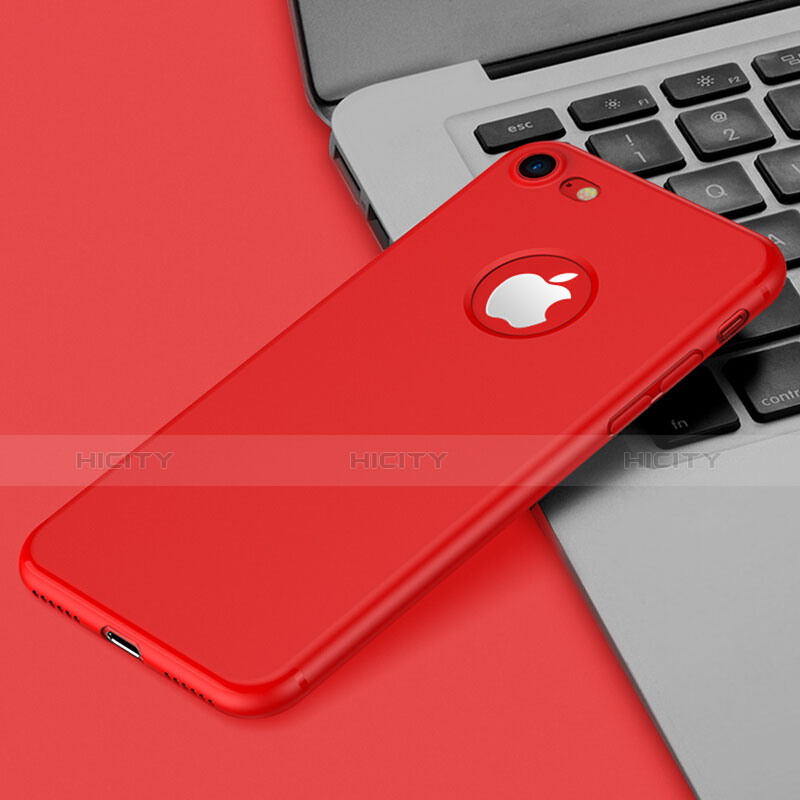 Coque Plastique Rigide avec Trou Mat pour Apple iPhone 7 Rouge Plus