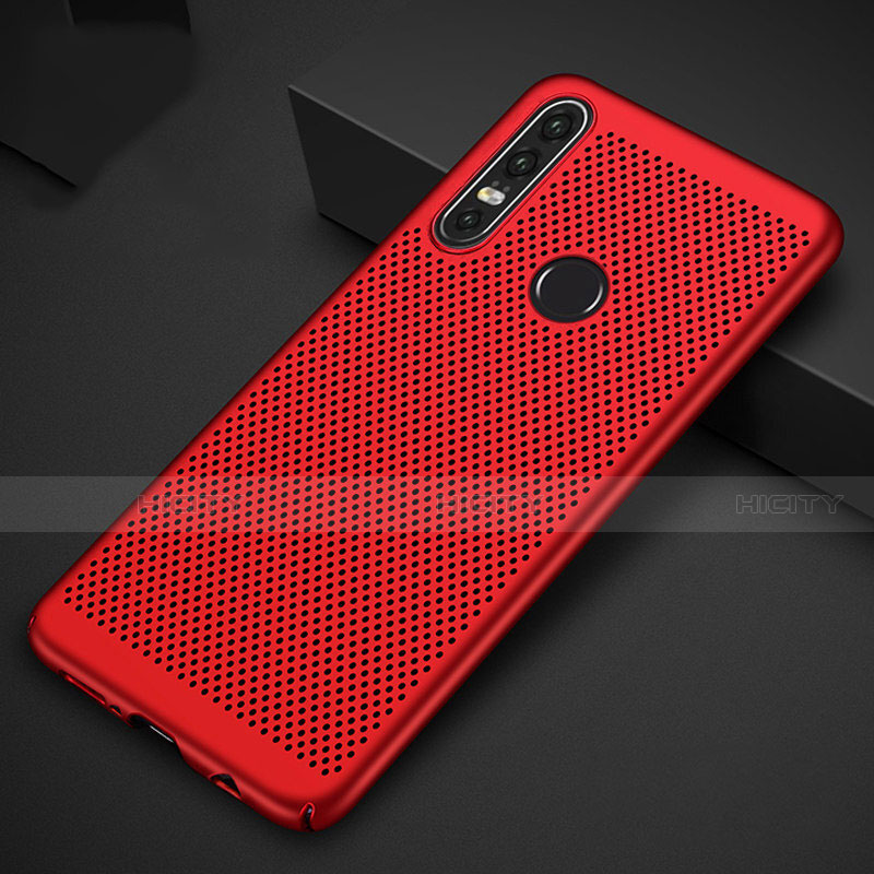 Coque Plastique Rigide Etui Housse Mailles Filet P01 pour Huawei Nova 4e Rouge Plus