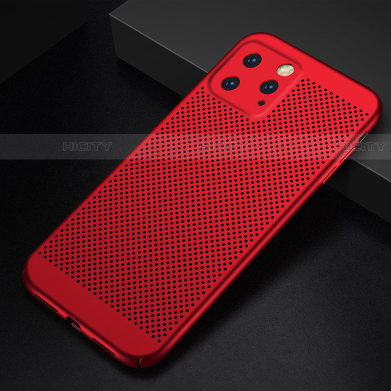 Coque Plastique Rigide Etui Housse Mailles Filet pour Apple iPhone 11 Pro Max Rouge Plus