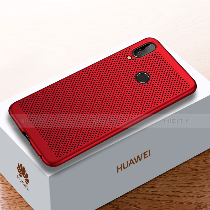 Coque Plastique Rigide Etui Housse Mailles Filet pour Huawei Enjoy 9 Plus Rouge Plus